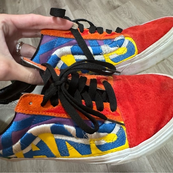 Vans Old Skool Colorful Embroidered Logo Sneakers Canvas Shoes - Picture 10 of 10